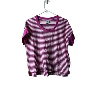 Cabi 6212 Pink Striped Dolman Short Sleeve Blouse